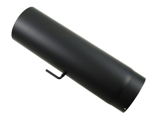 Rauchrohr schwarz DN 160 mm LE 1000 mm mit Drosselklappe