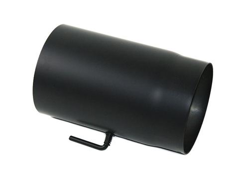 Rauchrohr schwarz DN 130 mm LE 250 mm mit Drosselklappe