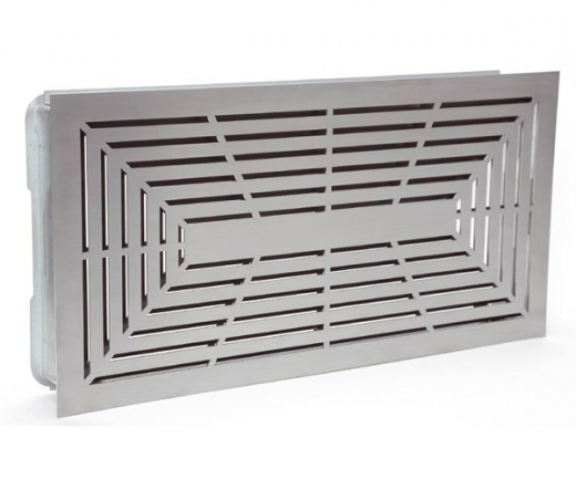 CB-Tec Luftgitter &quote;design putzbündig&quote; Edelstahl matt 45 x 23 cm