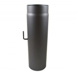 Rauchrohr grau DN 150 mm LE 1000 mm mit Drosselklappe