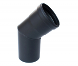 Pelletrohr DN 80 mm Winkel 45° schwarz