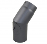 Rauchrohr Ofenrohr Grau DN 130 mm Winkel 45° starr mit Tür