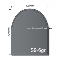 Glasbodenplatte Kamin S9 Grau 1200 x 1000 mm