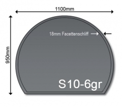Glasbodenplatte Kamin S10 Grau 1100 x 950 mm