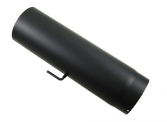 Rauchrohr schwarz DN 120 mm LE 1000 mm mit Drosselklappe