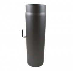 Rauchrohr grau DN 150 mm LE 1000 mm mit Drosselklappe