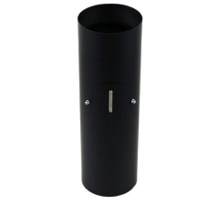 Rauchrohr schwarz DN 150 mm LE 1000 mm mit Drosselklappe und Tür