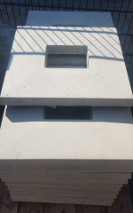 Abdeckplatte aus Beton mit Wassernase 15x20 cm Ausschnitt
