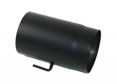 Rauchrohr schwarz DN 150 mm LE 250 mm mit Drosselklappe