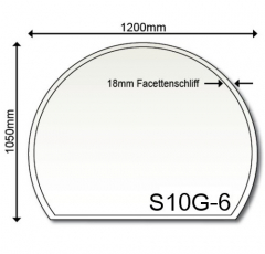 Glasbodenplatte Kamin S10 Gross 1200 x 1050 x 6mm