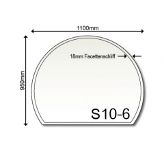 Glasbodenplatte Kamin S10 1100 x 950 x 6mm