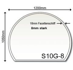 Glasbodenplatte Kamin S10 Groß 1200 x 1050 mm  8mm