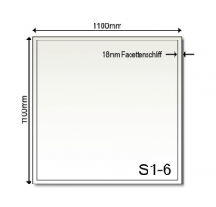 Glasbodenplatte Kamin S1 1100 x 1100 x 6mm
